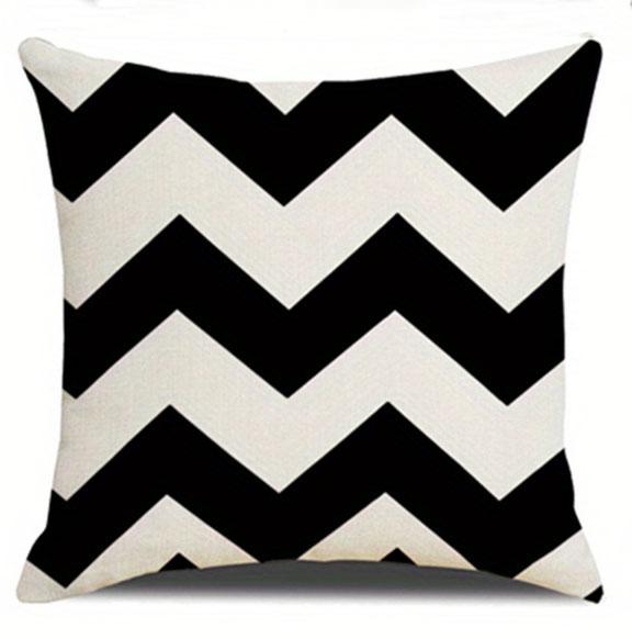 White geometric patterned cushion cover suitable for living room and bedroom decoration pillow insert not included