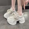 Fashion New Fashion Chunky Sneakers Women Spring Autumn Lace Up Platform Sports Shoes Woman 8CM Thick Bottom High Heels Female Sneakers