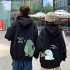 Autumn And Winter Cute Rock Dinosaur Fashion Print Men's Casual Harajuku Y2k Cartoon Couple Hoodie As a Gift for Couples