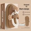 Women's Furry Non-Slip Cotton Slippers - Thick-Soled, Closed-Heel for Autumn & Winter