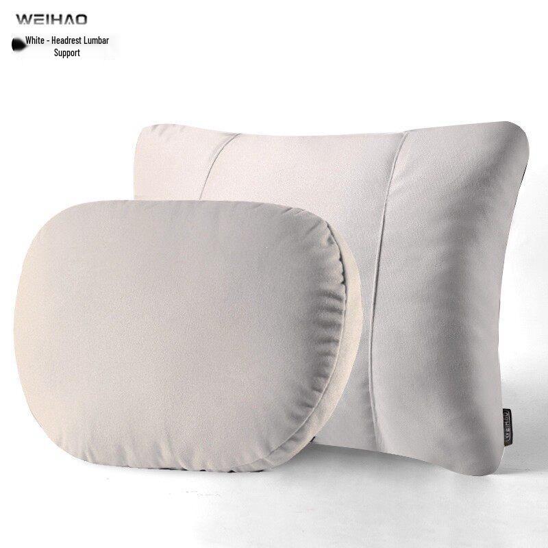 BMW Car Headrest Lumbar Pillow - Soft Pink Neck Support for Girls