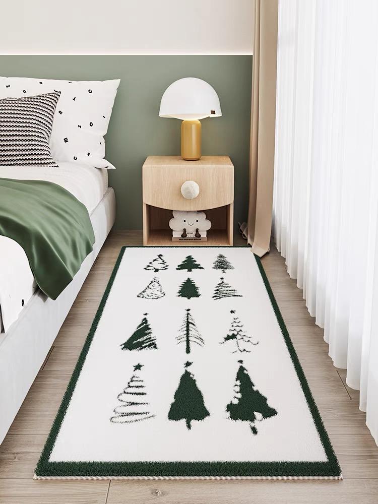 

Різдвяний килим для спальні, теплий плюшевий милий мультяшний килимок з імітації кашеміру, прикраса кімнати напередодні Різдва, килим 60x160cm