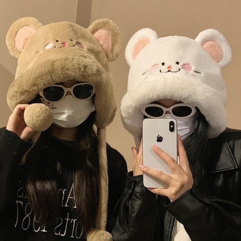 Winter Cute Cartoon Hat For Women Cozy Ear Covering Warmth With Look Fashionable