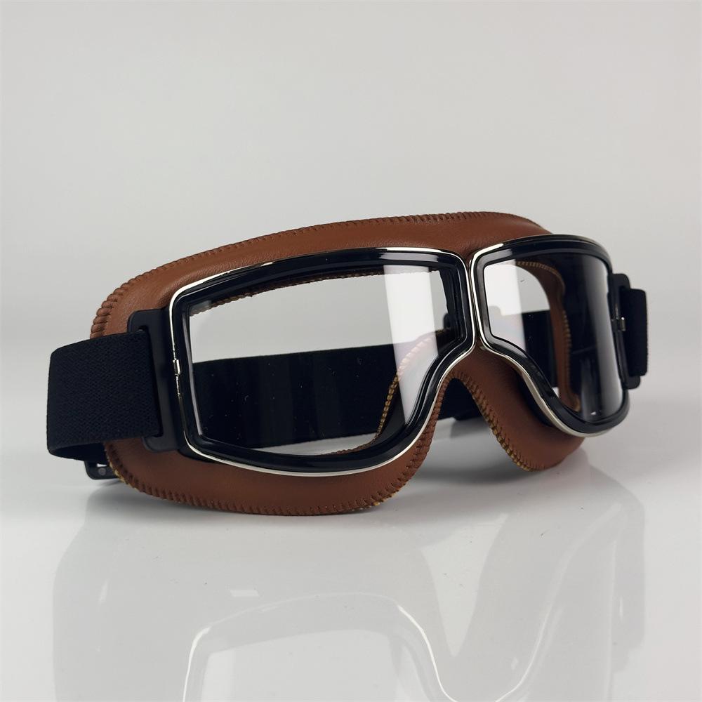 Vintage Style Riding Goggles - Windproof Anti-Dust Protective Eyewear for Motorcycle, Scooter, Cycling