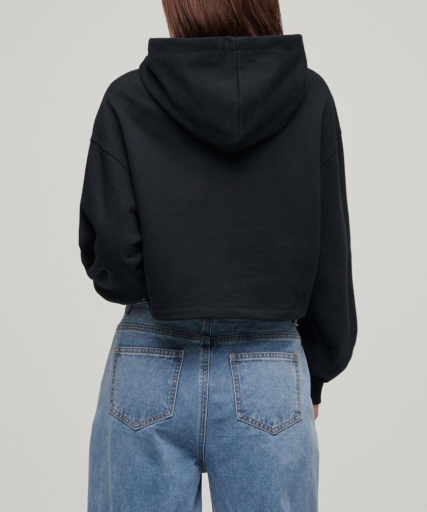 Women'S Crop Hooded Sweatshirt [Black]
