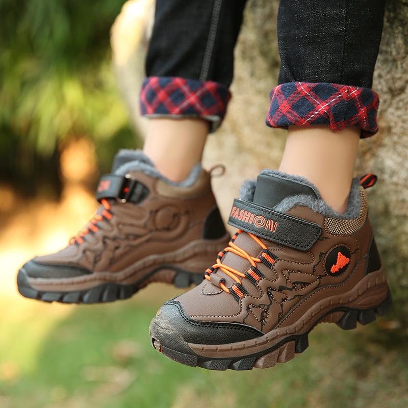 4-18 Years Old Youth Non-slip Waterproof High-top Plus Velvet Snow Boots Fashion Children's Winter Boots