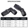 Aluminium 45 Degree 90 Degree 2 PCS Hose End Fitting Swivel Adapter AN4 AN6 AN8 AN10 For Oil Fuel CPE Line Car Oil Cooler Kit