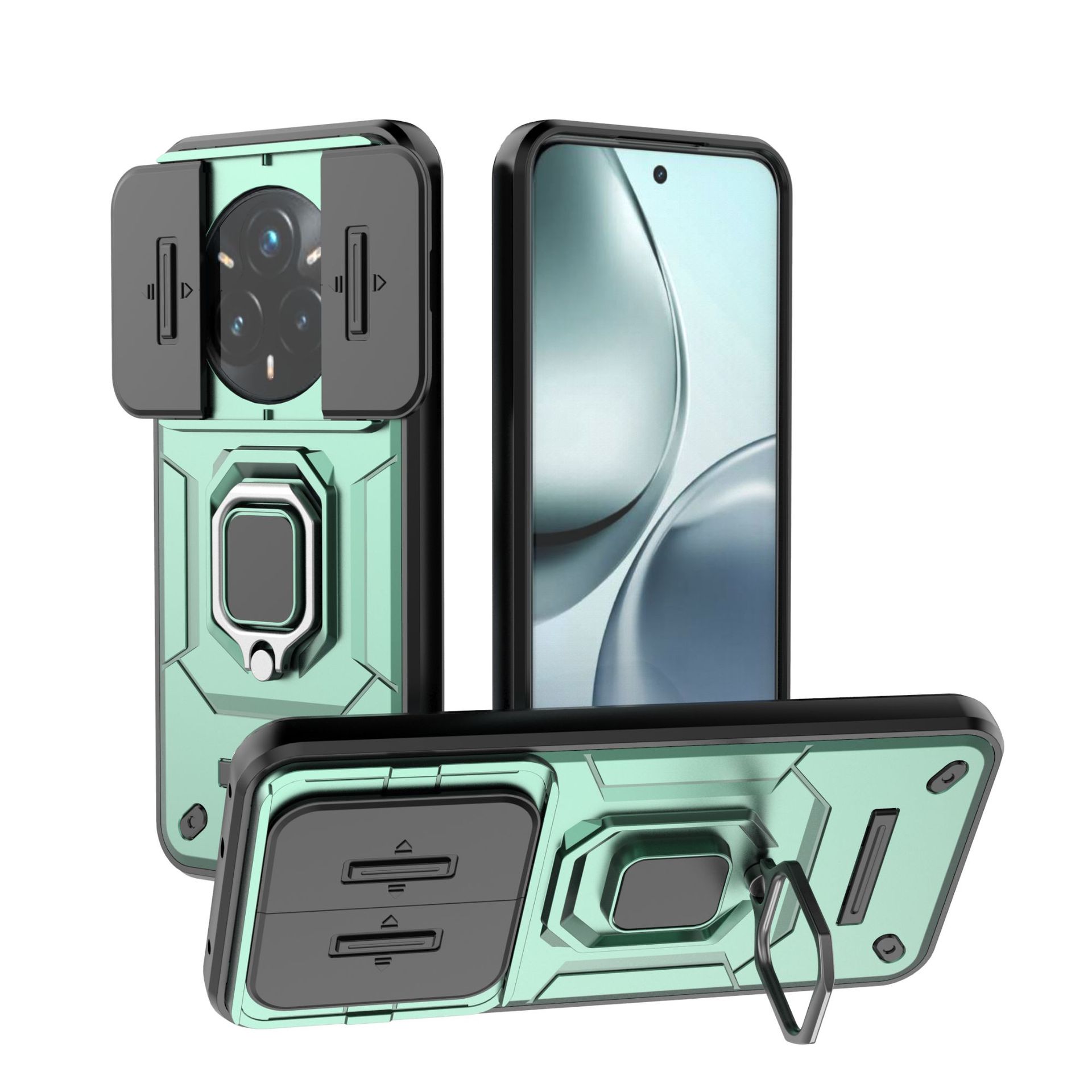 

Oppo Realme 14 Pro Plus Phone Case,Military-Grade Magnetic Kickstand Phone Case Cover for Oppo Realme 14 Pro Plus зелений