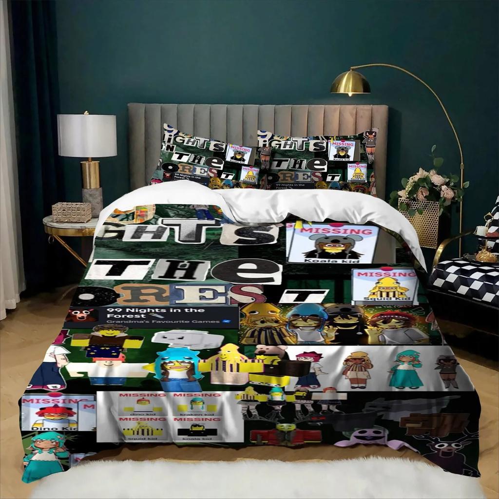 Fashion 99 nights in the forest Bedding Set Duvet Cover Set Single Double King Size Game Bed Boys Teens Bedroom Decor Gift