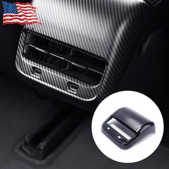 Matte Carbon Fiber Rear Air Vent Outlet Cover Trim For Tesla Model 3/Y US