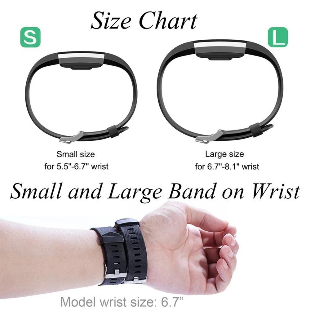 Adjustable Silicone Band Wrist Strap Compatible Bands For Fitbit Charge 2 Wristbands Wristband Bracelet Replacement Accessories