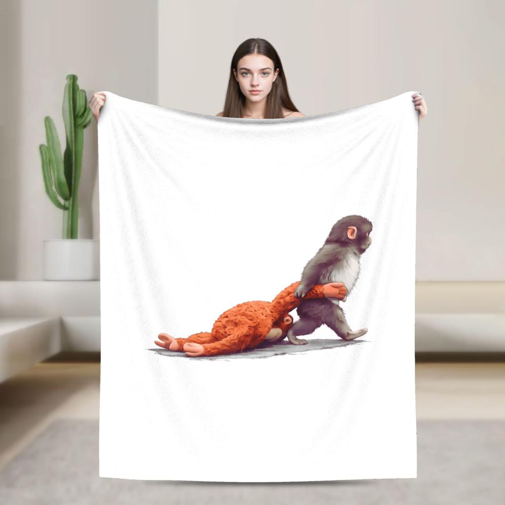 Soft Bedding Throws Travel Monkey Punch Blanket Flannel Bedspread For Bedroom Trend Sofa Bed Cover