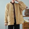 Women's Zen-Style Cotton Padded Jacket with Frog Buttons - Artistic Chinese Winter Top