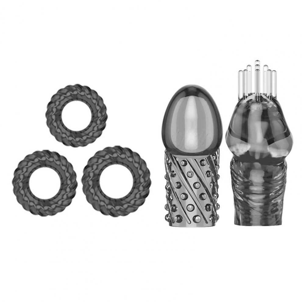 Male Penis Cock Ring Delay Ejaculation Scrotal Binding Ball Stretcher Penis Enlargement Silicone Cockring Sex Toy For Men