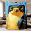 2026 Latest Flannel Blanket Eagle Painting Design Blanket Super Soft & Warm AllSeason Luxury Bedspread, Machine Washable Digital Print with Eagle & Bl