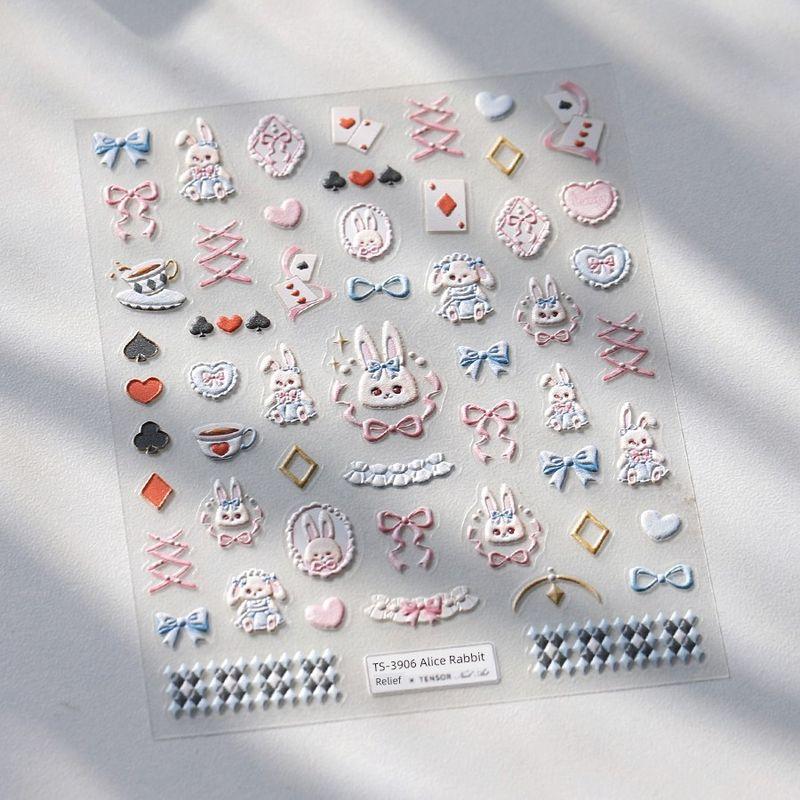 

Alice Retro Rabbit Three-Dimensional Relief Nail Stickers Waterproof Nail Sticker Decorations 3906 3912 TS-3906 (stereo)