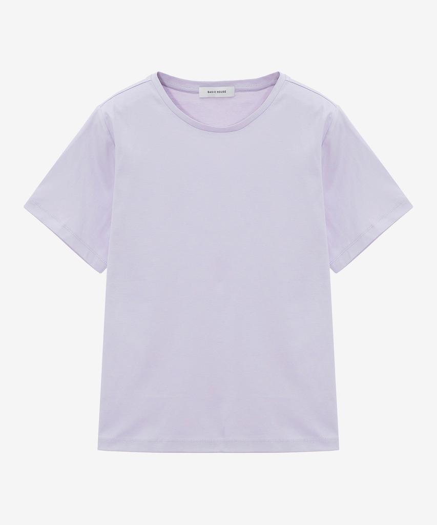 BASIC HOUSE Women'S Cotton Modal Crew Neck Short Sleeve T-Shirt Lavender Lzts3212