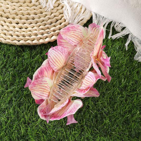 Haarklem Realistisch Orchidee Ontwerp Lichtgewicht Decoratieve Haarklem Stevige Grip Achterhoofd Haarklauw Dagelijks Draagbaar Haaraccessoires