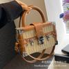 Woven straw bag women's 2025 new niche design messenger bag summer versatile high-end portable small square bag