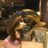 18K Gold Silk Knotted Headband Hairband High Quality Women Bright Satin Fabric Hairband Turban Knot Hair Accessories