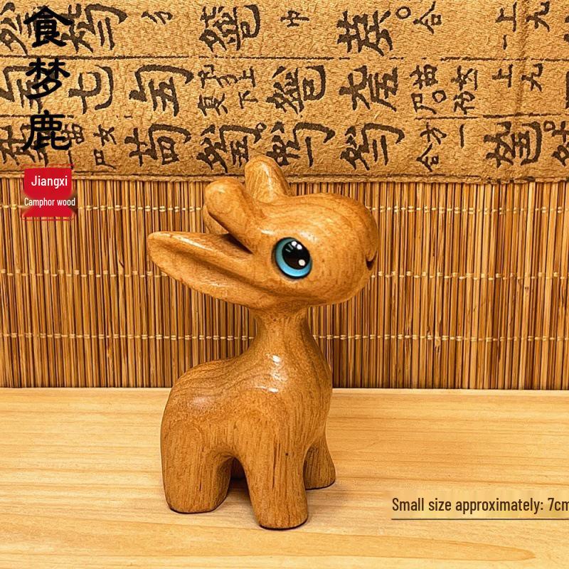 Handmade Camphor Wood Deer Ornament:  You re With Me All the Way