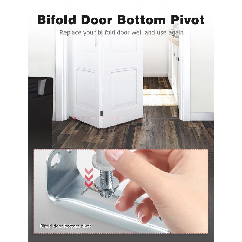 Bifold Door Top Guide Wheels Plastic For Closets Pantries Laundry Rooms Stainless Steel Bifold Door Top Pivot Hinge Suite