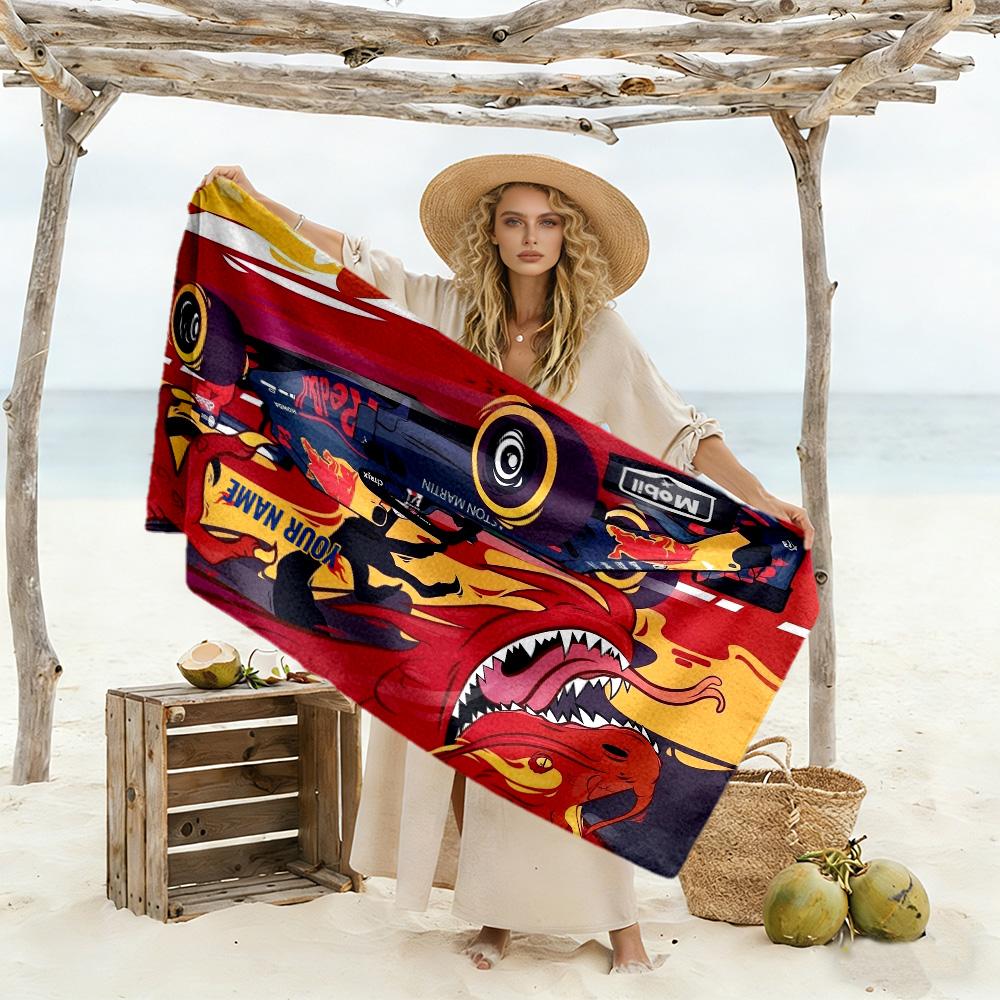 Oracle Bull Customizable Name Beach Towel Super Soft & Absorbent Suitable for Swimming Gym Camping Yoga Vacation