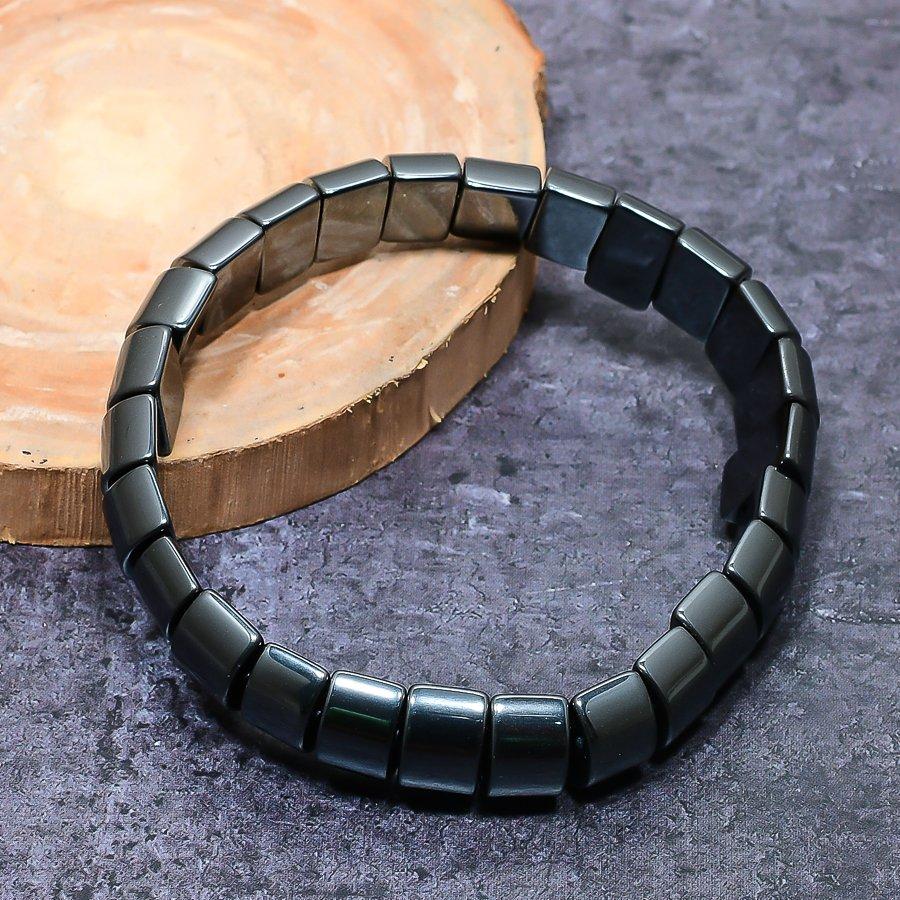 Bracciale Fatto a Mano in Ematite Naturale Regolabile ETC-9727