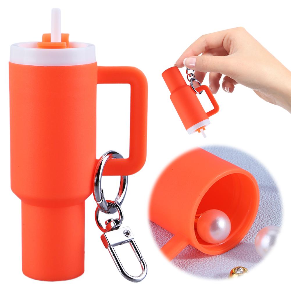 Mini Cup Keychain Lip Balm Keychain Cute Tumbler Key Ring Chapstick Holder Keychain Handbag Charms Key Ring for School Bag
