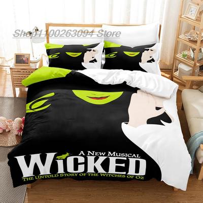Wicked Musical Broadway Drama Bettwäscheset Einzelbett Twin Full Queen King Size Bettset Aldult Kind Schlafzimmer Bettbezugsets 3D-Druck