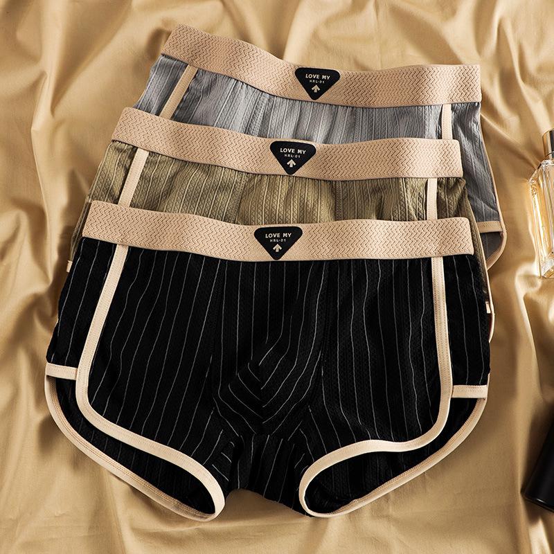 Striped Boxer Men Underwear Breathable Mens Boxers Cuecas Masculinas BoxerShorts Man Panties Size 3XL