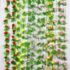 String Fake Silk Rose Artificial Flower Vine Ivy Leaf Garland Home Decor Wedding