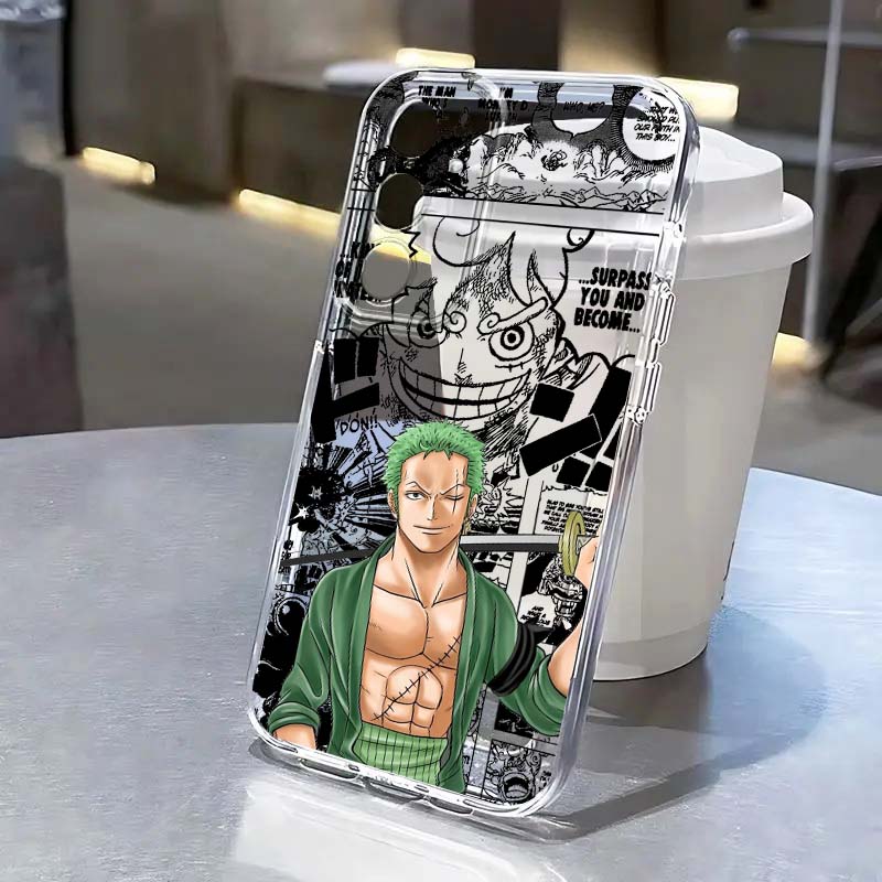One Pieces Luffys Zoro Phone Case For iPhone 17 16e 16 15 14 13 12 11 Mini Air Pro Max XR XSMax Plus Transparent Soft Back Cover