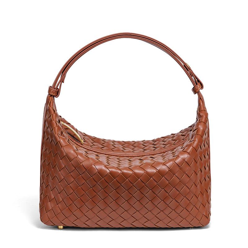 New Fashion Casual Hand Carry Women'S Bag, Hand-Woven Lunch Box Bag, Simple Premium Shoulder Armpit Bag