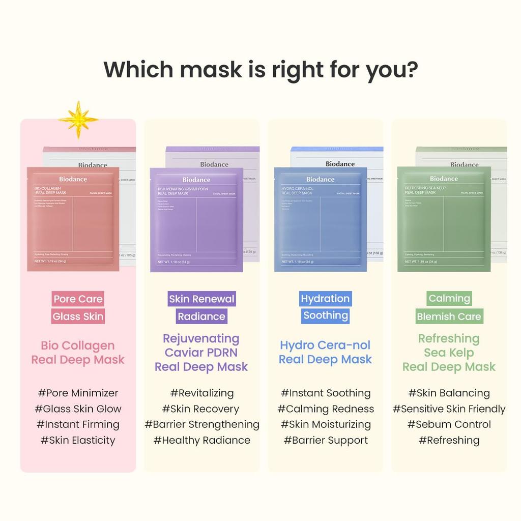 DANCE Bio Collagen Real Deep Mask Face Pack Hydrogel Mask High Moisture Firming Brightening Pore Care Dry Sensitive Skin Korean Cosmetics [BIO