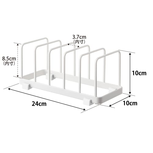 Yamazaki Dish Stand, White, Approx. W24 x D10 x H10cm, Holds Plates Quickly with One Hand, 4747