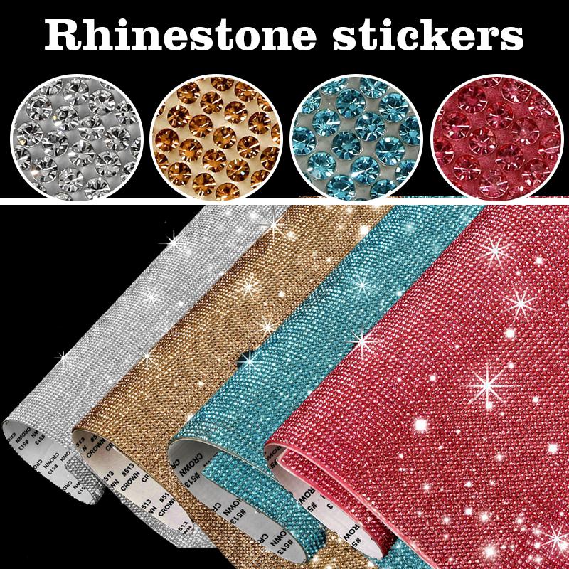 24x20cm Self Adhesive Acrylic Crystal Rhinestones Stickers For Car Decals Phone Scrapbooking Garment Accessories Diy Craft