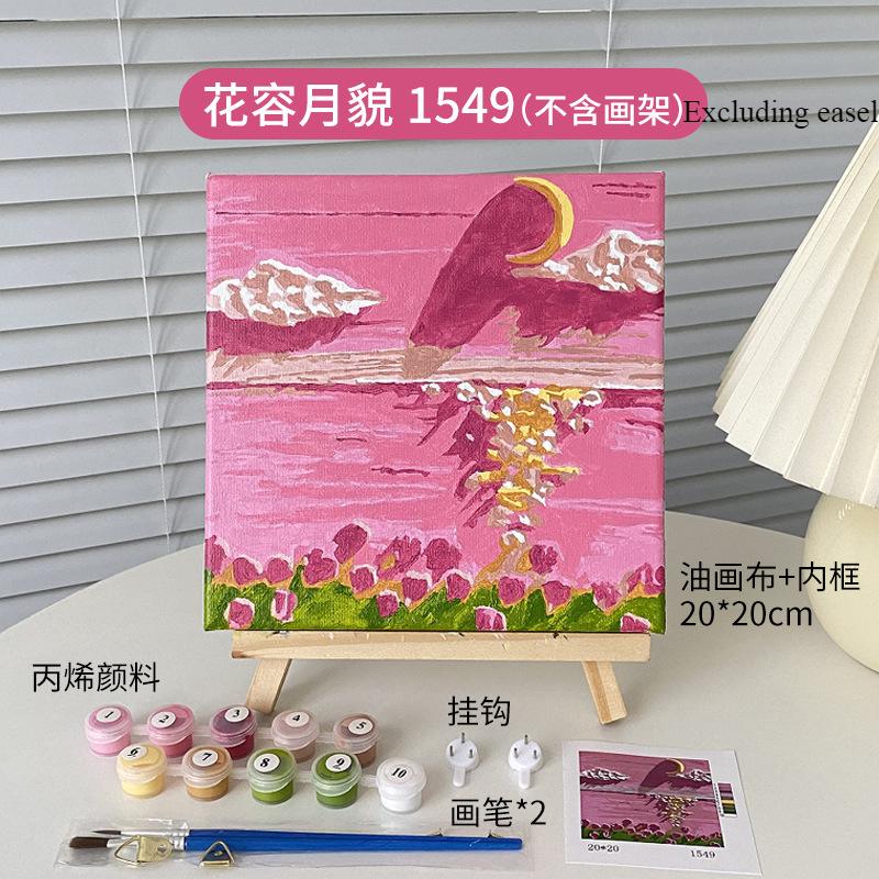 DIY Digital Landscape Oil Painting Coloring Hand Filled Painting Paint By Number Children's Coloring Decorative Landscape