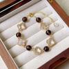 Natural Amethyst Citrine Clear Quartz Rose Four Leaf Clover Charm Bracelet Women 2025 Floral Style