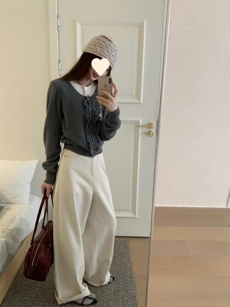 Korean Autumn Style Color-Block Omelet Egg Roll Sweater