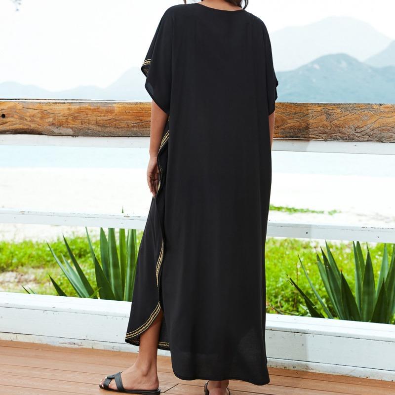 Moda damska Lato Wiosna Kwiatowy wzór Nadruk Rękawy 1/2 Dekolt w serek Luźna talia Sukienki codzienne