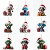 Christmas Dog Car Pendant Acrylic Ornament With Cartoon Style For Vehicle Decor