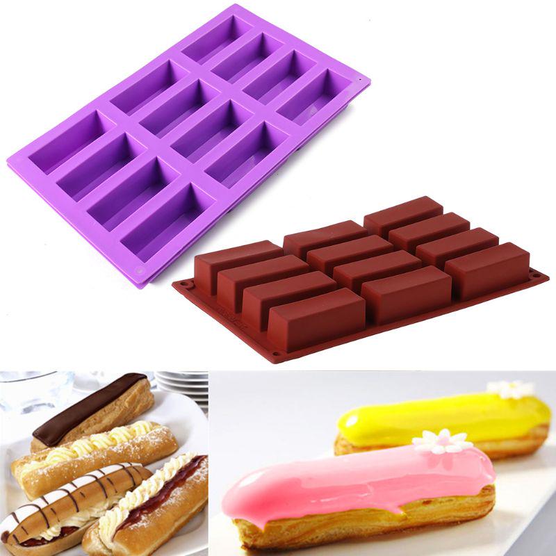 

12 Cavity Rectangle Silicone Soap Cake Mold Candy Baking Bakeware Mould Dropshipping