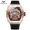 ONOLA Automatic Movement Mechanical Watches for Men Fashion Black-warrior Hollow High Quality Waterproof Mens Watch Reloj Hombre