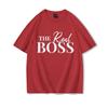 The Boss  The Real Boss Matching Tshirts Couples Matching Outfits Gifts Funny Letter Print Valentines Day Unisex Women Clothing