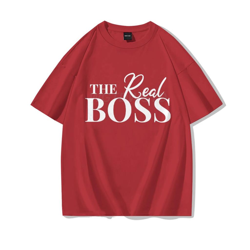 The Boss  The Real Boss Matching Tshirts Couples Matching Outfits Gifts Funny Letter Print Valentines Day Unisex Women Clothing