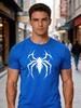 Unisexs Casual Short Sleeve T Shirt Spider Symbol Print Crew Neck Cotton Tee Loose Trendy Street Style Summer Tops For Adult Guys