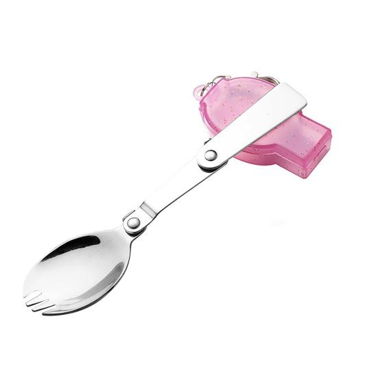Portable Folding K Spoon Stainless Steel Outdoor Picnic Camping Tableware