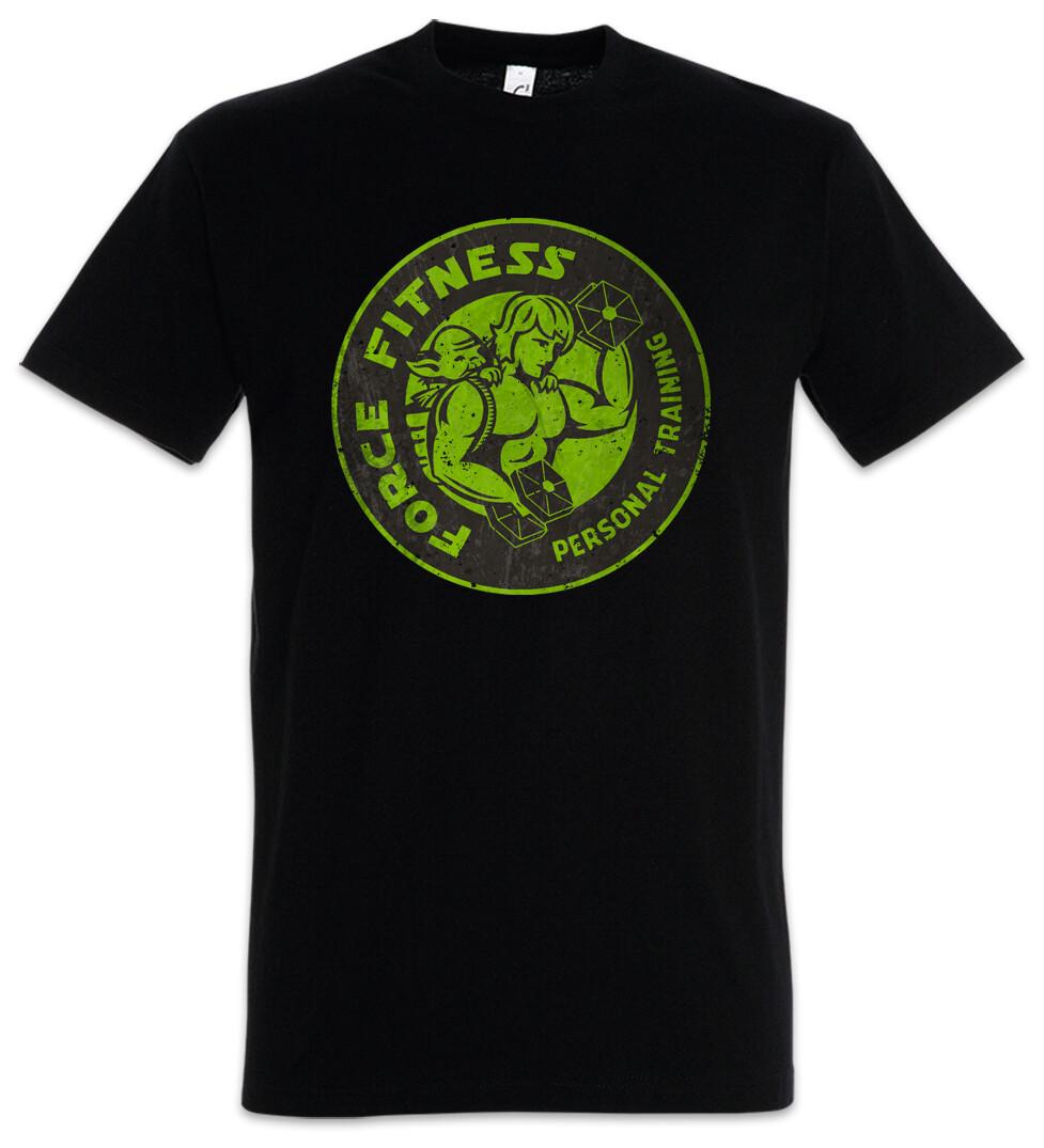 FORCE FITNESS VINTAGE LOGO T-SHIRT Star Yoda Luke Imperial The Wars Jedi Sith L