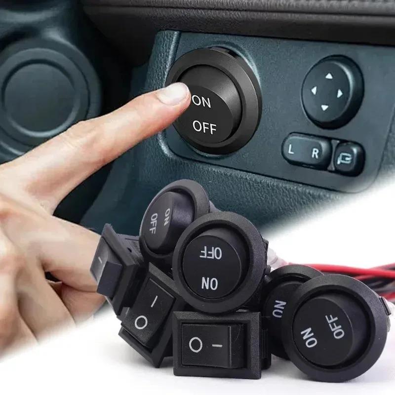 Round/ Square Head Rocker Switch ON/Off SPST 2Pin Toggle Switch with Wires DC12V-24V Electrical Switch for Automotive Boat RVs